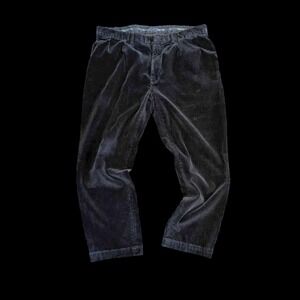 Vintage 90's Ralph Lauren Ethan Pant Sz 37x28 Black Corduroy Distressed